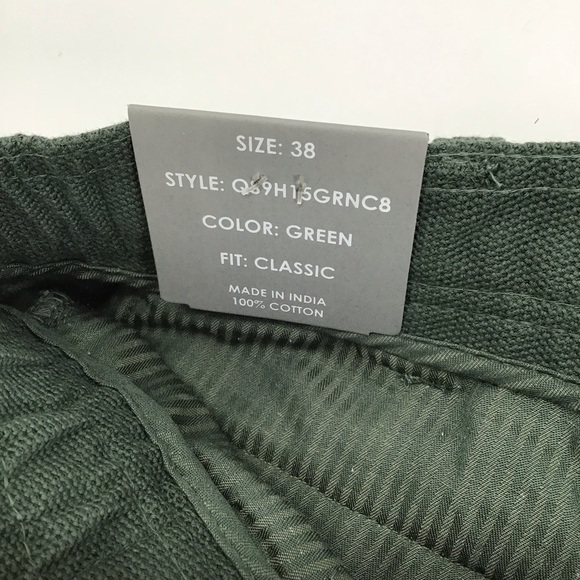 Hickey Freeman Men’s Classic Modern Fit Shorts Green Elastic Casual NWT Size 38 - Picture 5 of 10